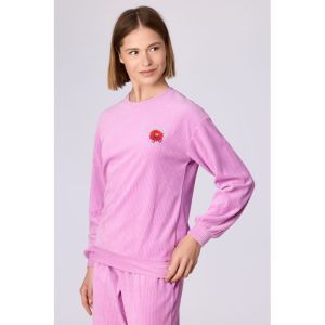 Damespyjama in velours 436 roze