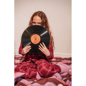 Meisjespyjama in flanel 985 bordeaux ru