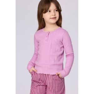 Meisjespyjama lange mouwen 436 roze