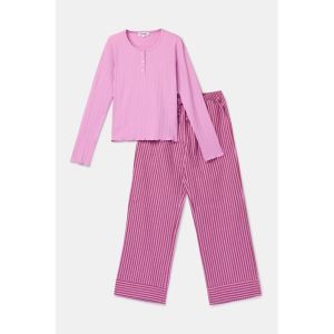 Damespyjama lange mouwen 436 roze
