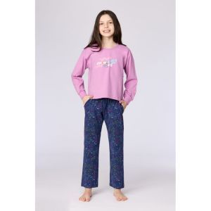 Meisjespyjama lange mouwen 436 roze