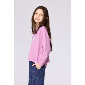 Meisjespyjama lange mouwen 436 roze