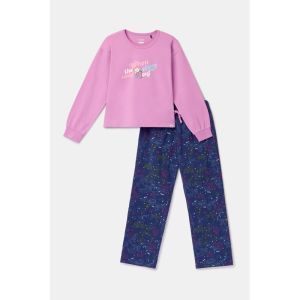 Meisjespyjama lange mouwen 436 roze