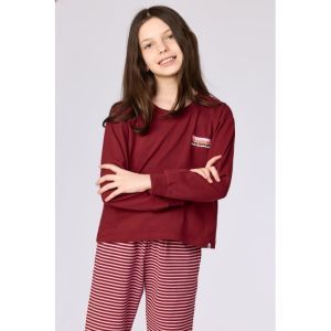 Meisjespyjama lange mouwen 471 bordeaux