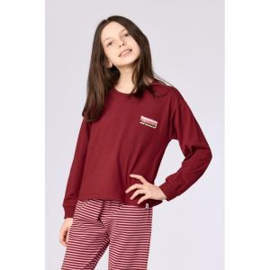 Meisjespyjama lange mouwen 471 bordeaux