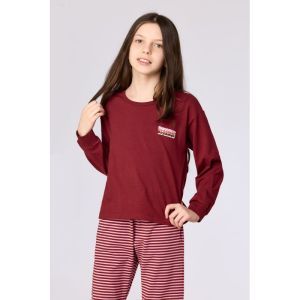 Meisjespyjama lange mouwen 471 bordeaux