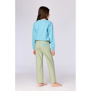 Meisjespyjama lange mouwen 824 blauw