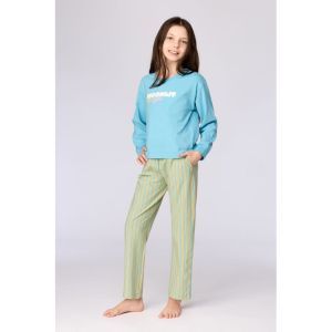 Meisjespyjama lange mouwen 824 blauw