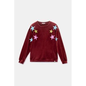 Damespyjama in velours 471 bordeaux