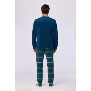 Herenpyjama lange mouwen 881 donkerblauw