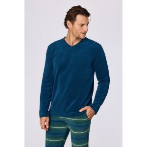 Herenpyjama lange mouwen 881 donkerblauw