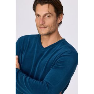 Herenpyjama lange mouwen 881 donkerblauw