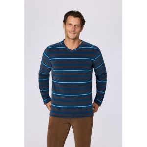 Herenpyjama lange mouwen 984 donkerblauw