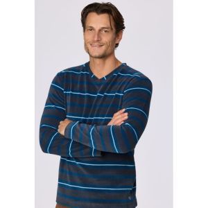 Herenpyjama lange mouwen 984 donkerblauw