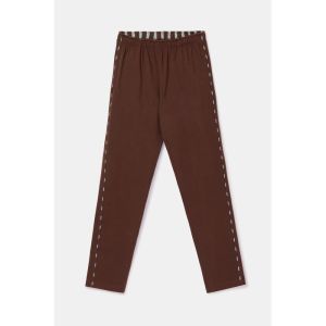 Herenpyjama lange mouwen 982 bruine stre