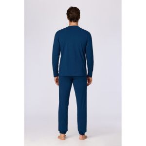Herenpyjama lange mouwen 881 donkerblauw