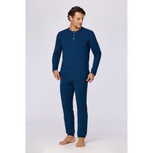 Herenpyjama lange mouwen 881 donkerblauw