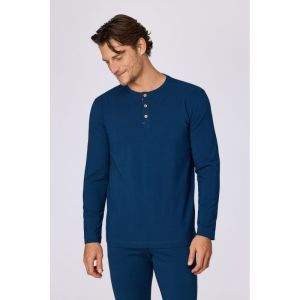 Herenpyjama lange mouwen 881 donkerblauw