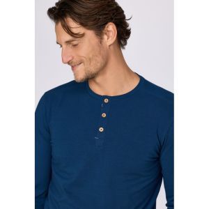 Herenpyjama lange mouwen 881 donkerblauw