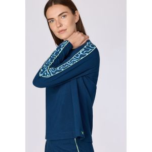 Damespyjama lange mouwen 881 donkerblauw