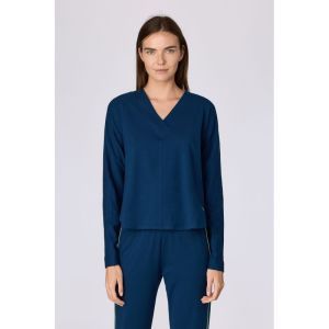 Damespyjama lange mouwen 881 donkerblauw