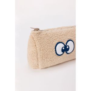 Tasje in fleece, 13x25cm 127 beige