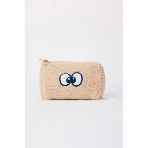 Tasje in fleece, 13x25cm 127 beige