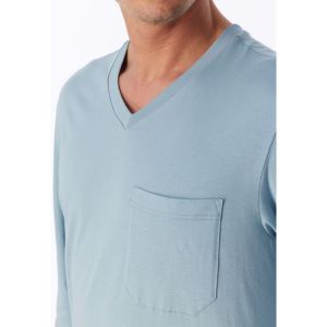 Herenpyjama lange mouwen 845 ijsblauw