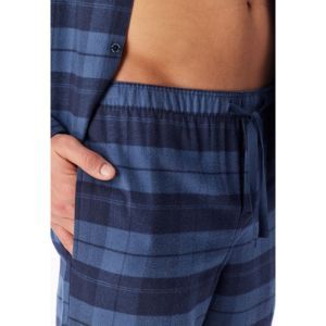 Herenpyjama doorknoop flanel 843 faded denim