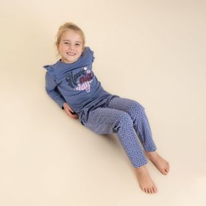 Meisjespyjama lange mouwen Bijou Blue