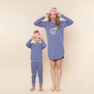 Meisjespyjama lange mouwen Bijou Blue